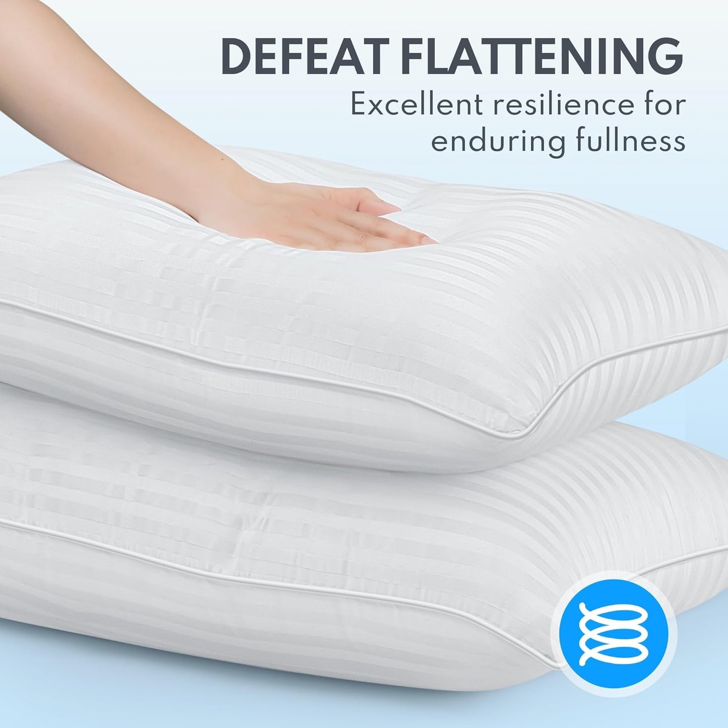 Dluxe Ave. ( QUEEN ) Bed Pillows Set of 2, { FLUFFY SOFT } Premium Down, Luxury Hotel Quality