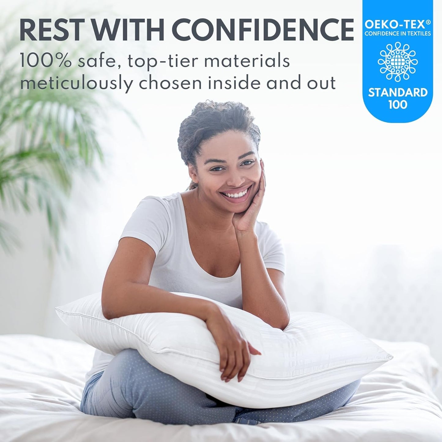 Dluxe Ave. ( QUEEN ) Bed Pillows Set of 2, { FLUFFY SOFT } Premium Down, Luxury Hotel Quality