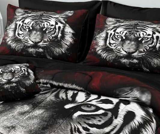 Dluxe Ave. ( KING ) 7 Pcs. Comforter Set, Tiger