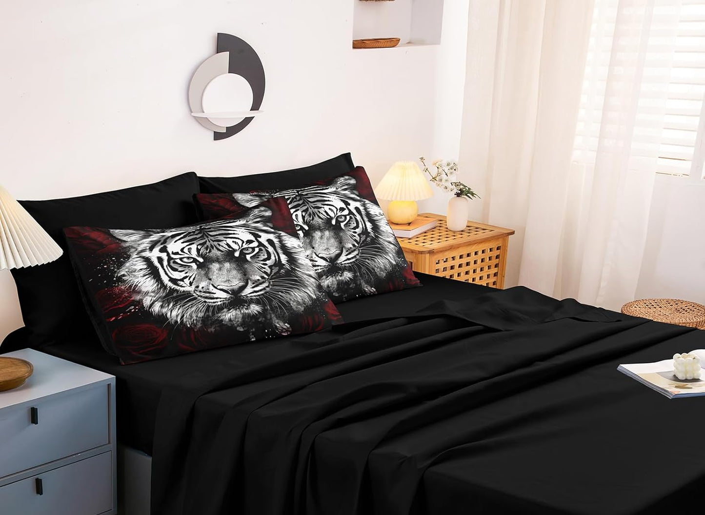 Dluxe Ave. ( KING ) 7 Pcs. Comforter Set, Tiger