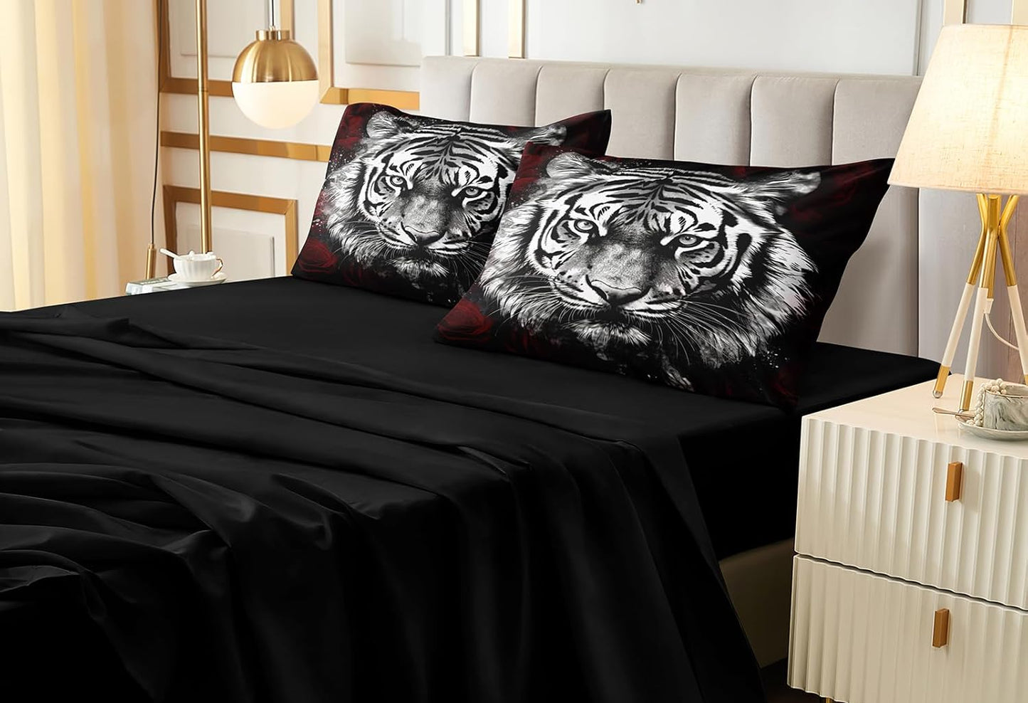 Dluxe Ave. ( KING ) 7 Pcs. Comforter Set, Tiger