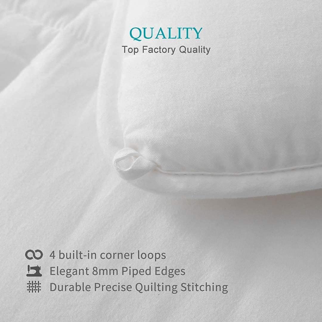 Dluxe Ave. ( QUEEN ) 100% Cotton Down Alternative Comforter/ Oversized for All Season/ White