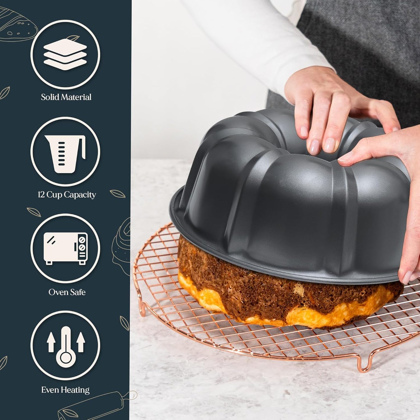 Dluxe Ave. Carbon Steel 10 Inch Bundt Cake Pan/ Nonstick