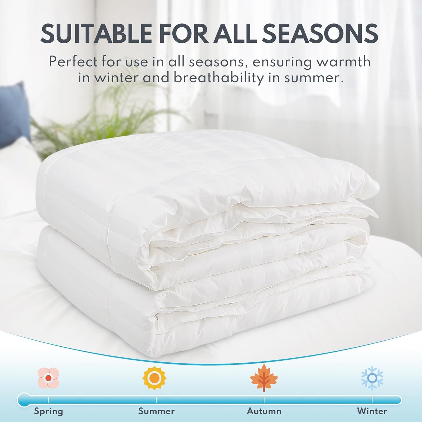 Dluxe Ave. ( KING ) Down Feather Comforter All Season/ Hotel Duvet Insert Medium Warmth/ White
