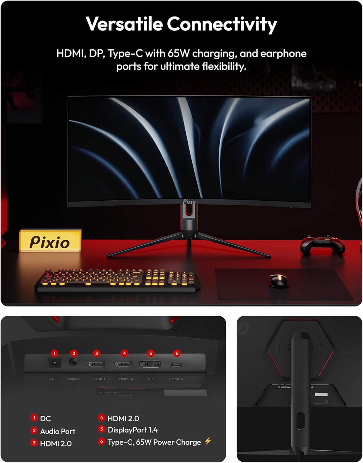 Dluxe Ave. Pixio PXC348C Neo 34 inch 180Hz Refresh Rate UWQHD 1440p