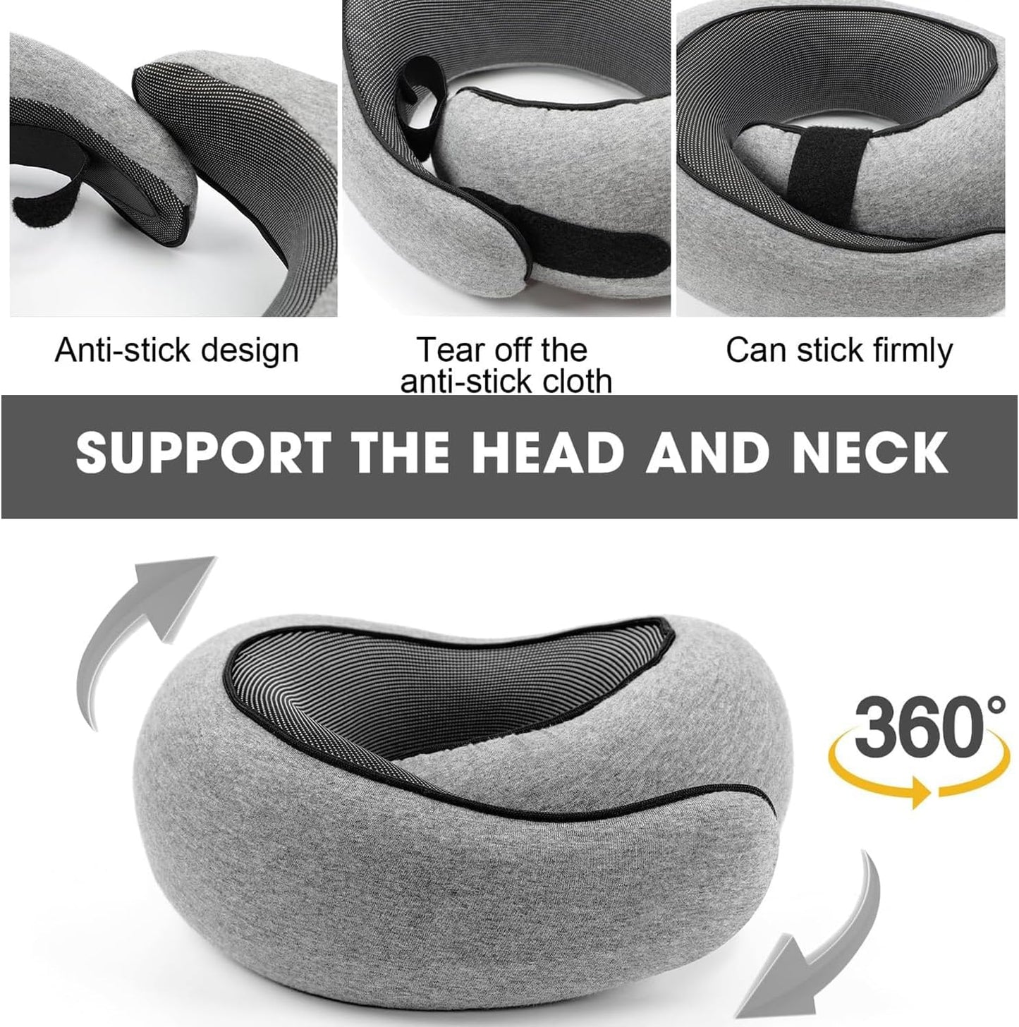 Dluxe Ave. Travel Neck Pillows for Airplanes/ Memory Foam Airplane / Dark Blue