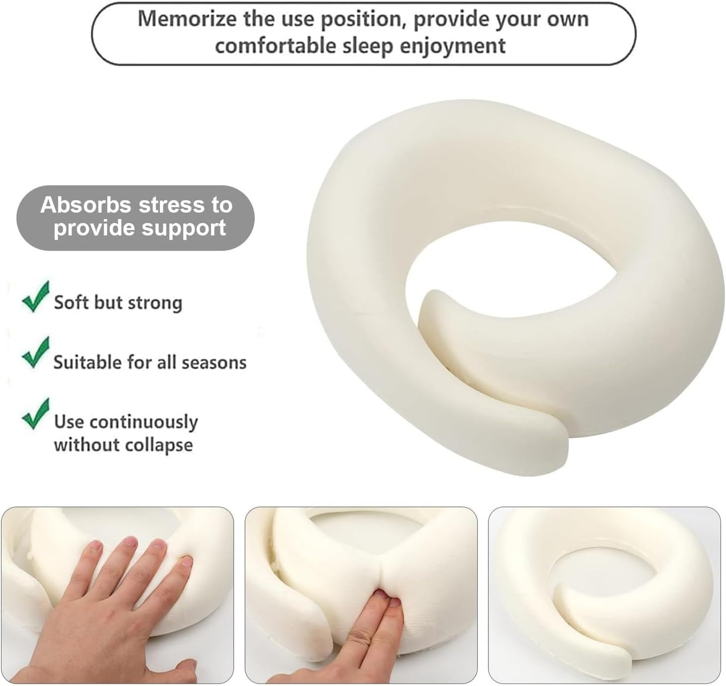 Dluxe Ave. Travel Neck Pillows for Airplanes/ Memory Foam Airplane / Dark Blue
