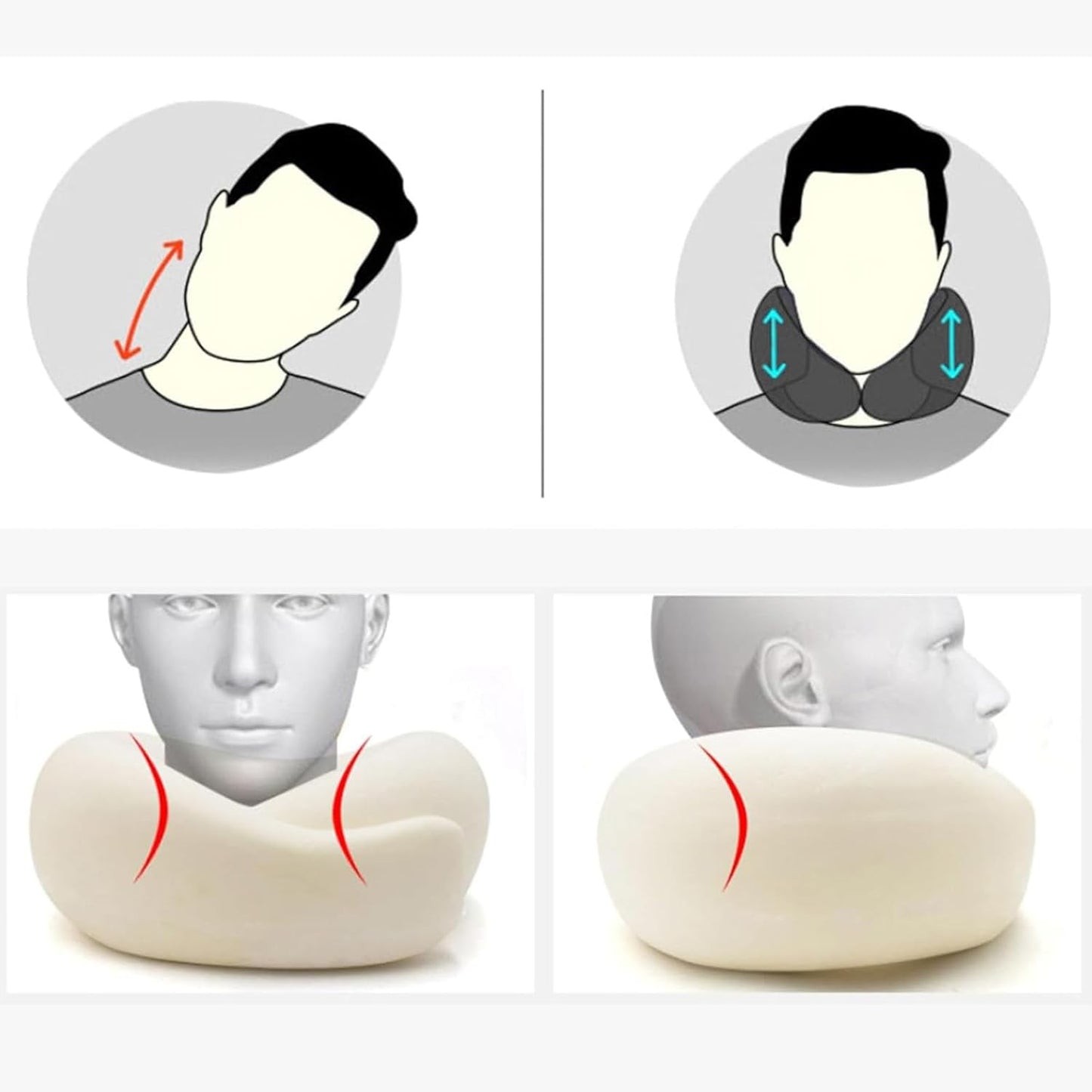 Dluxe Ave. Travel Neck Pillows for Airplanes/ Memory Foam Airplane / Dark Blue