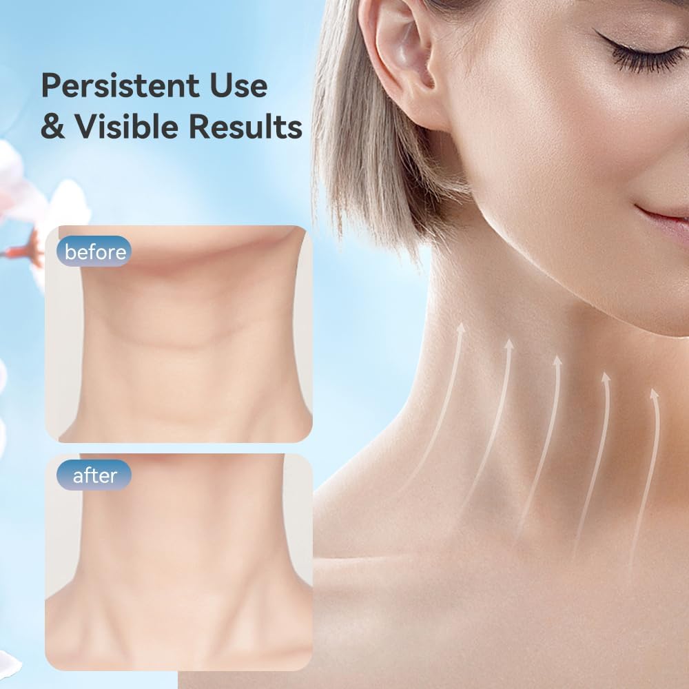 Dluxe Ave. Neck Face Massager 7 Color Facial Massager for Skin Care at Home Face Sculpting Tool with Thermal and Vibrating White