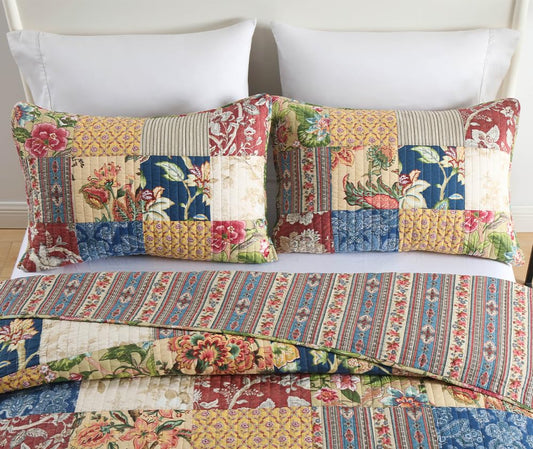 Dluxe Ave. (QUEEN) Cotton Bedspread Quilt Sets Reversible Bedding Coverlet Sets 3 Pieces