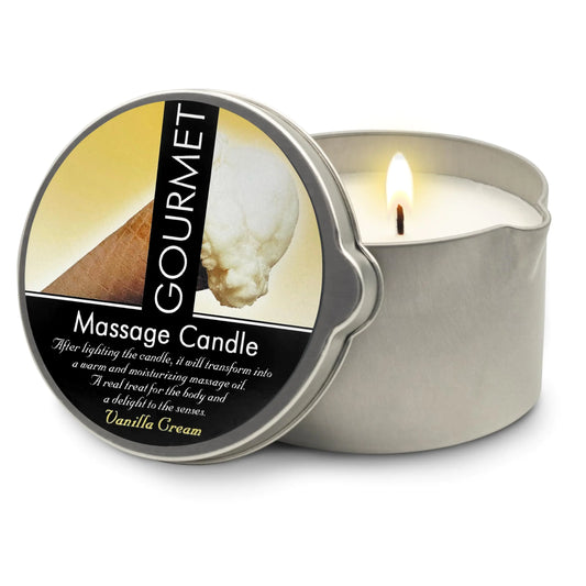 Dluxe Ave. Massage Oil Candle, Vanilla Cream Scent, Vegan Moisturizing, Luxurious Body Oil Experience 6.76oz