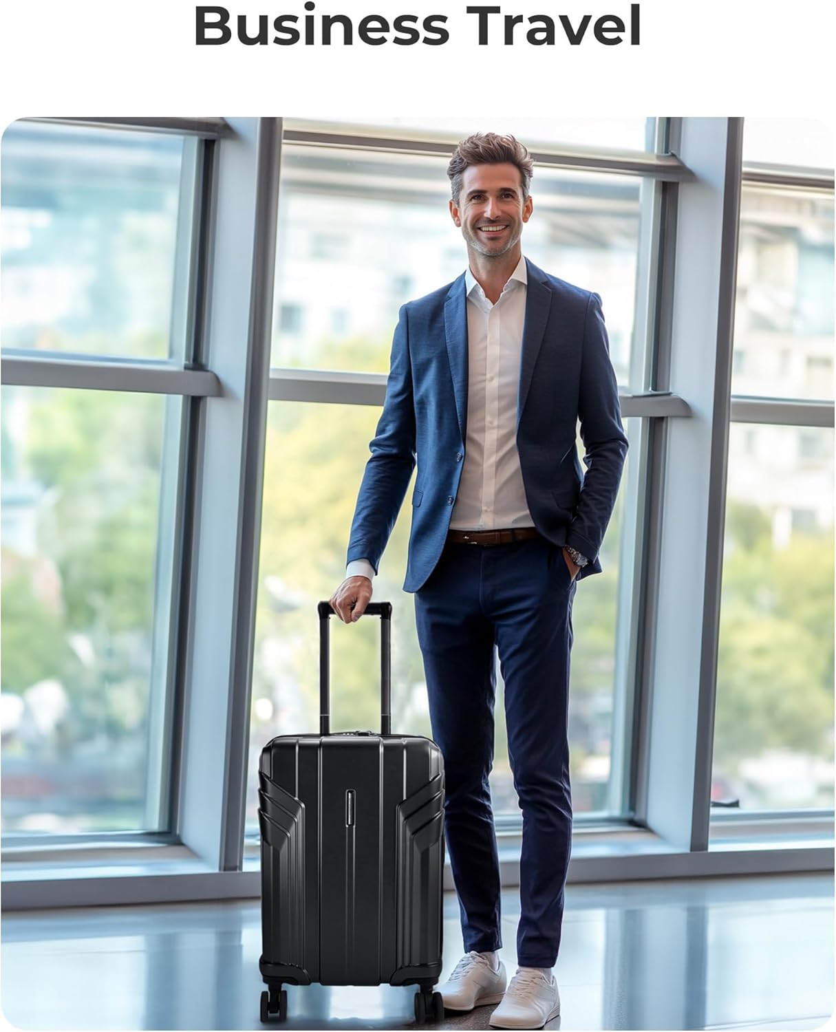 Dluxe Ave. 3 Piece Set Suitcase Expandable Carry on Luggage/TSA Lock/ Spinner Wheels (Black)
