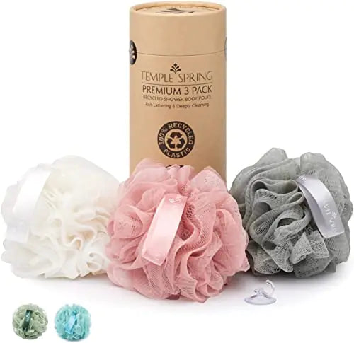 Dluxe Ave.  Shower Loofahs/ 3 Pack (Coral Pink)