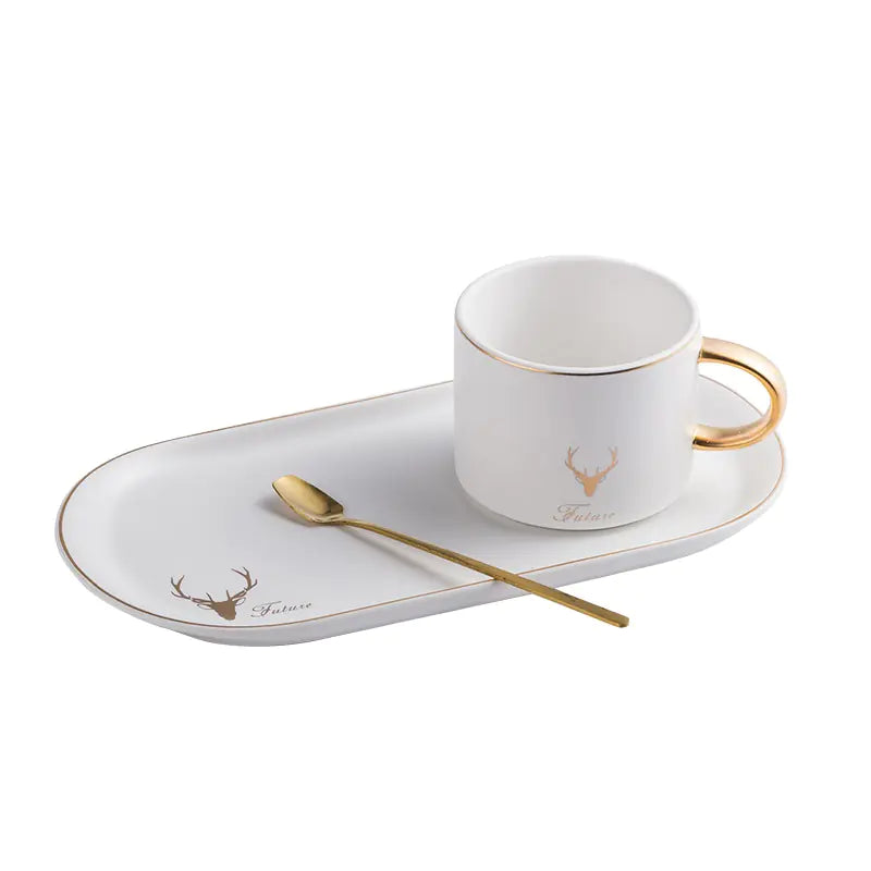 Dluxe Ave. Nordic Ceramic Coffee Mug Set with Saucer