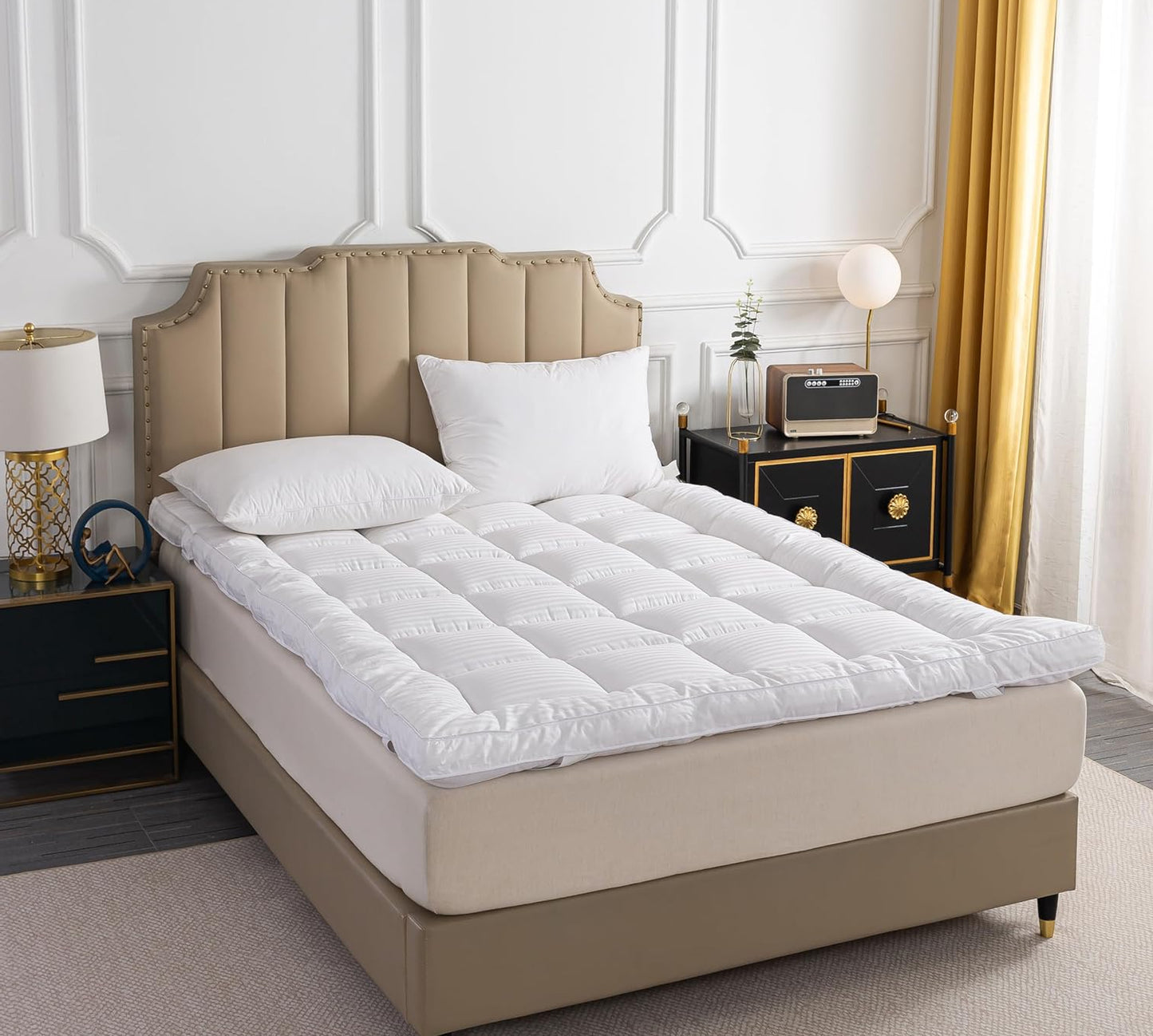 Dluxe Ave.  ( TWIN/ X-LG )Breathable Mattress Topper, { SOFT) Plush  Size Mattress Pad (White39"x80")