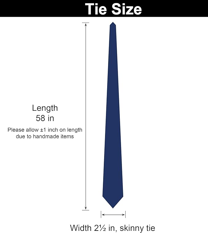 Dluxe Ave. Mens Skinny Ties Cotton Linen/ 2.5 inch Slim Marine/ Navy Blue
