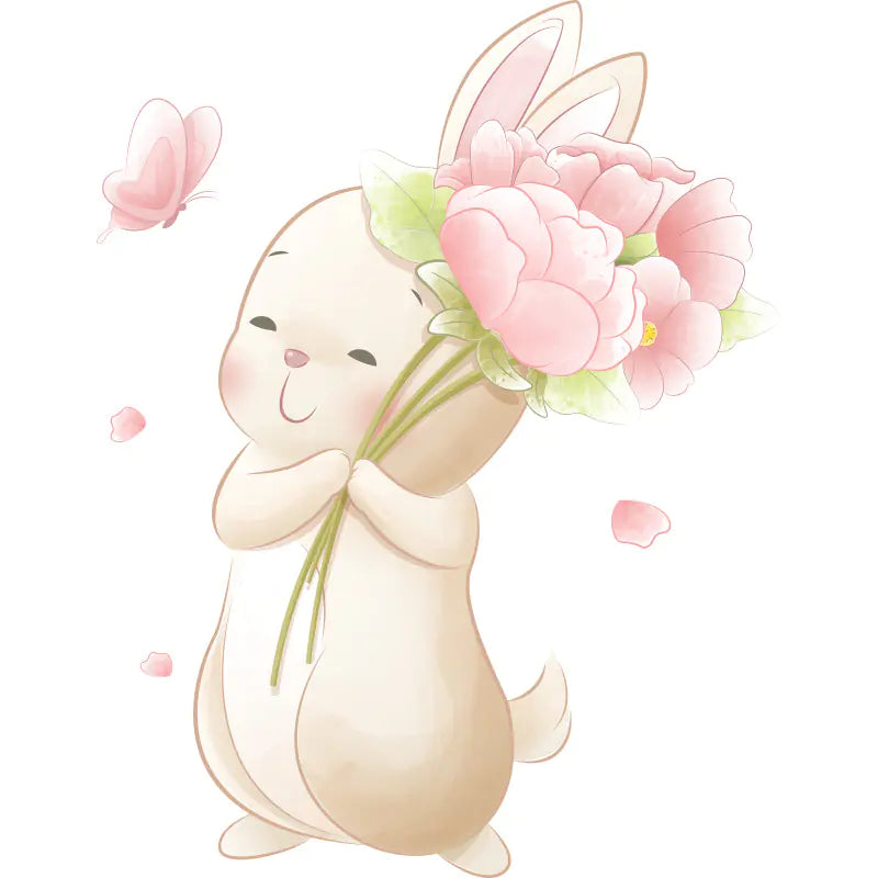 Dluxe Ave. Cartoon Rabbit Rose Butterfly Wall Stickers for Kids