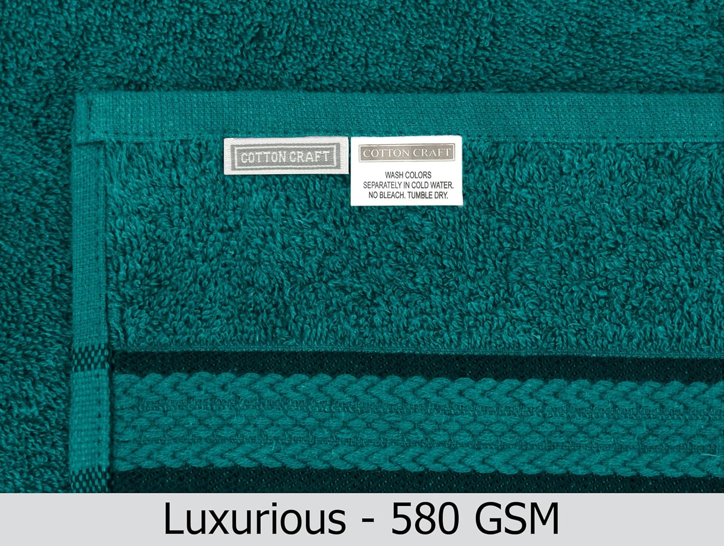 Dluxe Ave. Ultra Soft Cotton 6 -Piece Hand Towel Set, 16x24 Inch (Teal)