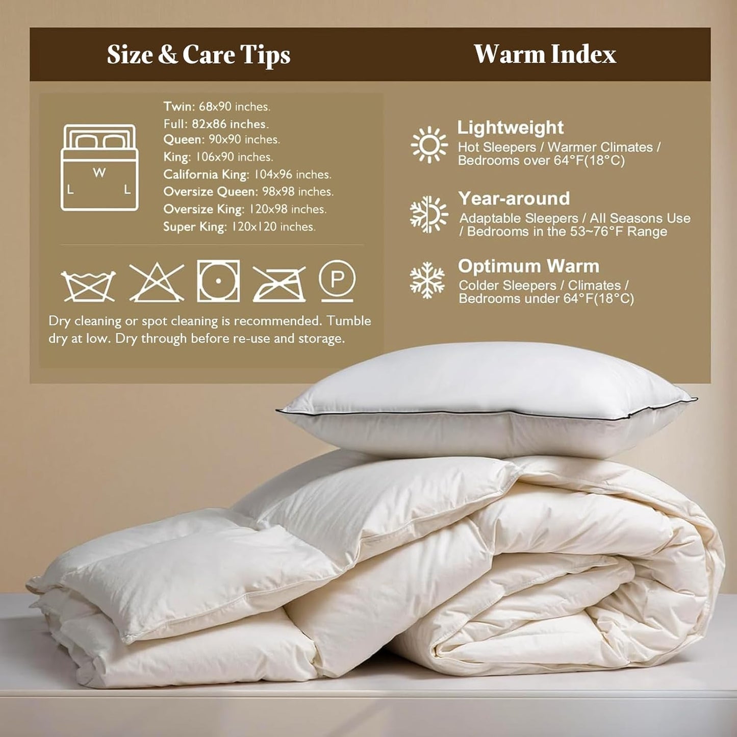 Dluxe Ave. ( QUEEN ) Feather Down Fibers Comforter, Oversized Luxury, All Season Duvet Insert with Feather Down/ White