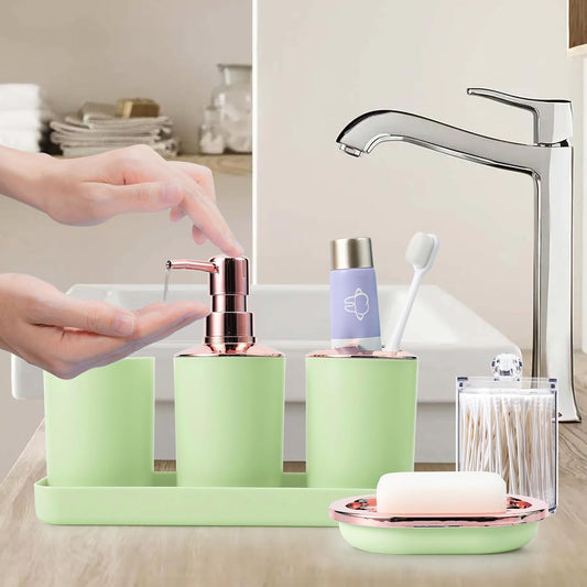 Dluxe Ave. Green Bathroom Set with Shower Curtain and Rugs