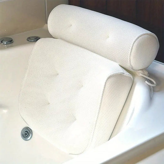 Dluxe Ave. 3D Mesh Spa Bath Pillow with 6 Suction Cups for Support