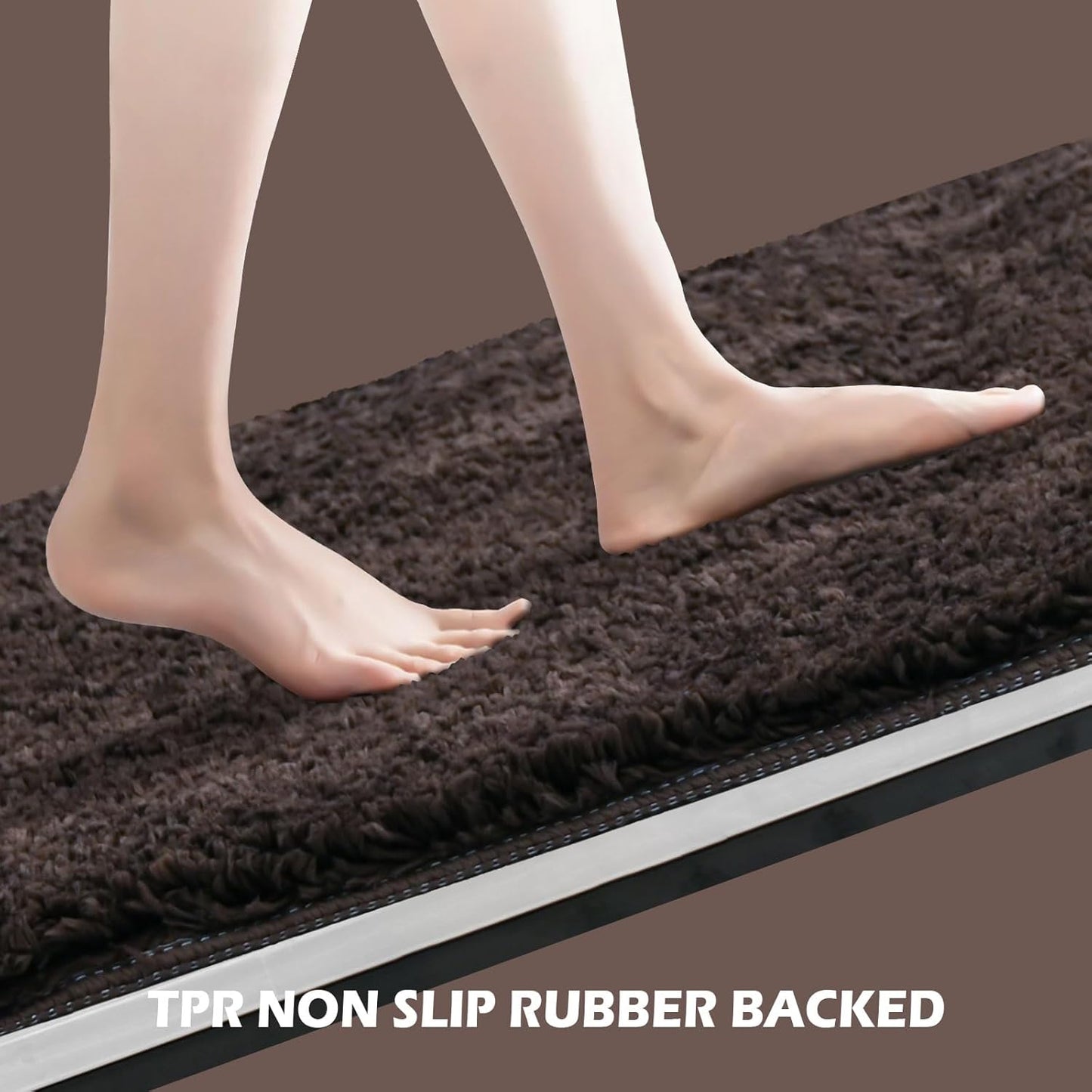 Dluxe Ave. Baahrnom Bathroom Rugs Sets 3 Piece with Toilet Cover Adjustable Bath Rug Set with TPR Non Slip Luxury Bathroom Decoration