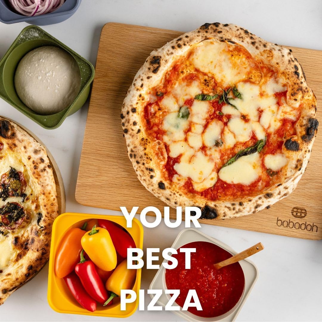 Dluxe Ave. BIG Pizza Dough Proofing Containers with Lids | Set of 6  Big Size (make 12-16" Pizzas)
