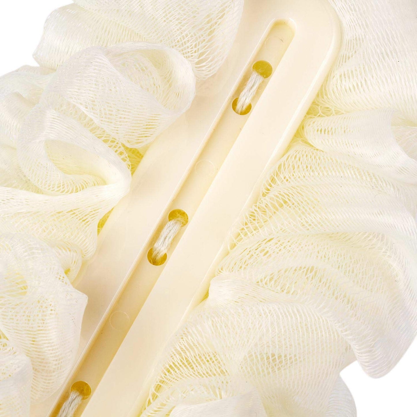 Dluxe Ave. Long Handle Shower Loofah On a Stick/Body Exfoliator Scrubber (2 Pack-Purple+White)