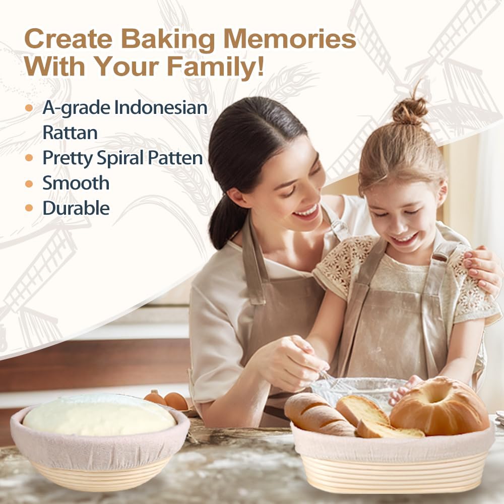Dluxe Ave. Set of 2/ Oval Sourdough Bread Baking Supplies Starter Kit