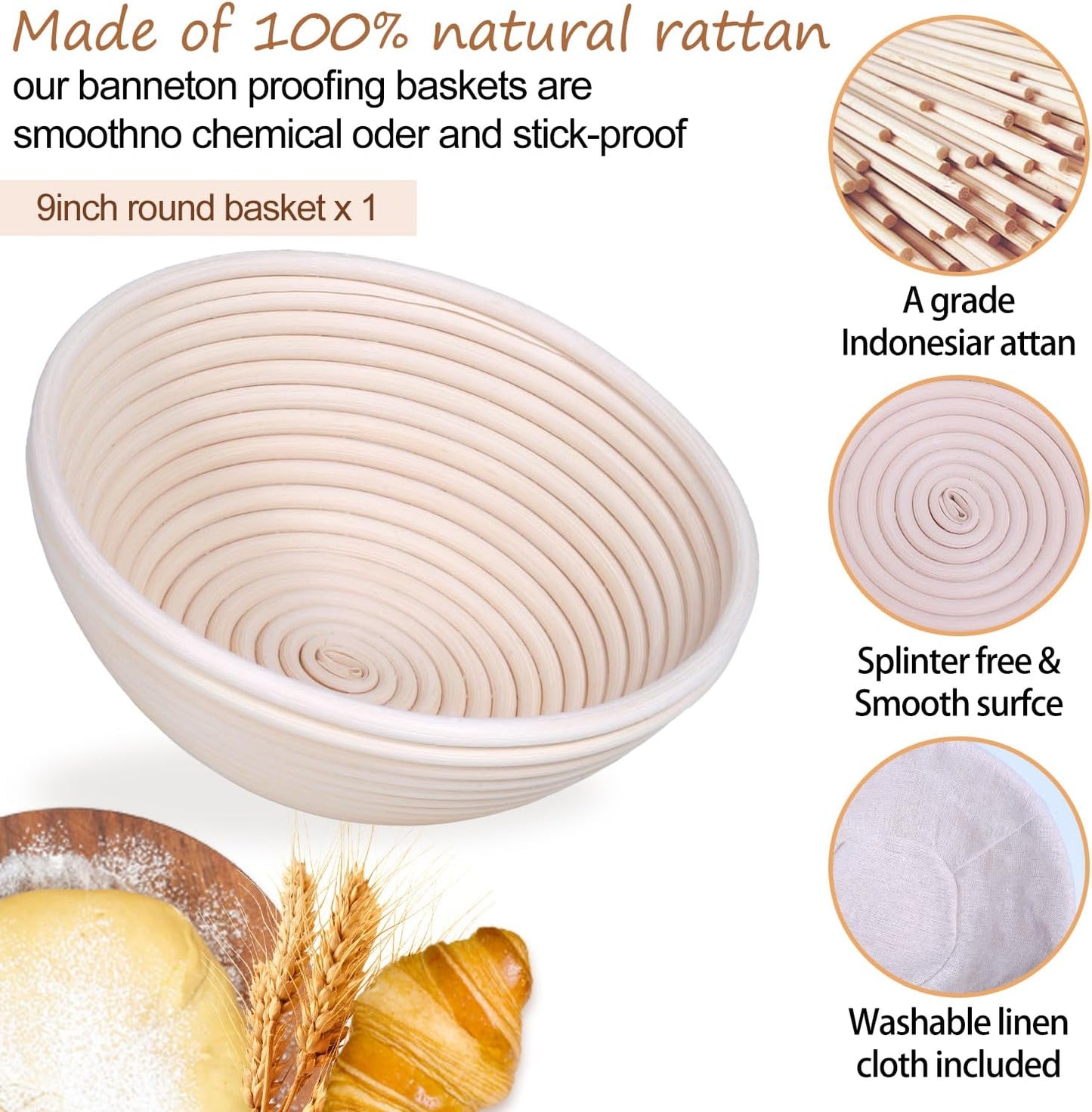 Dluxe Ave. Set of 2/ Oval Sourdough Bread Baking Supplies Starter Kit