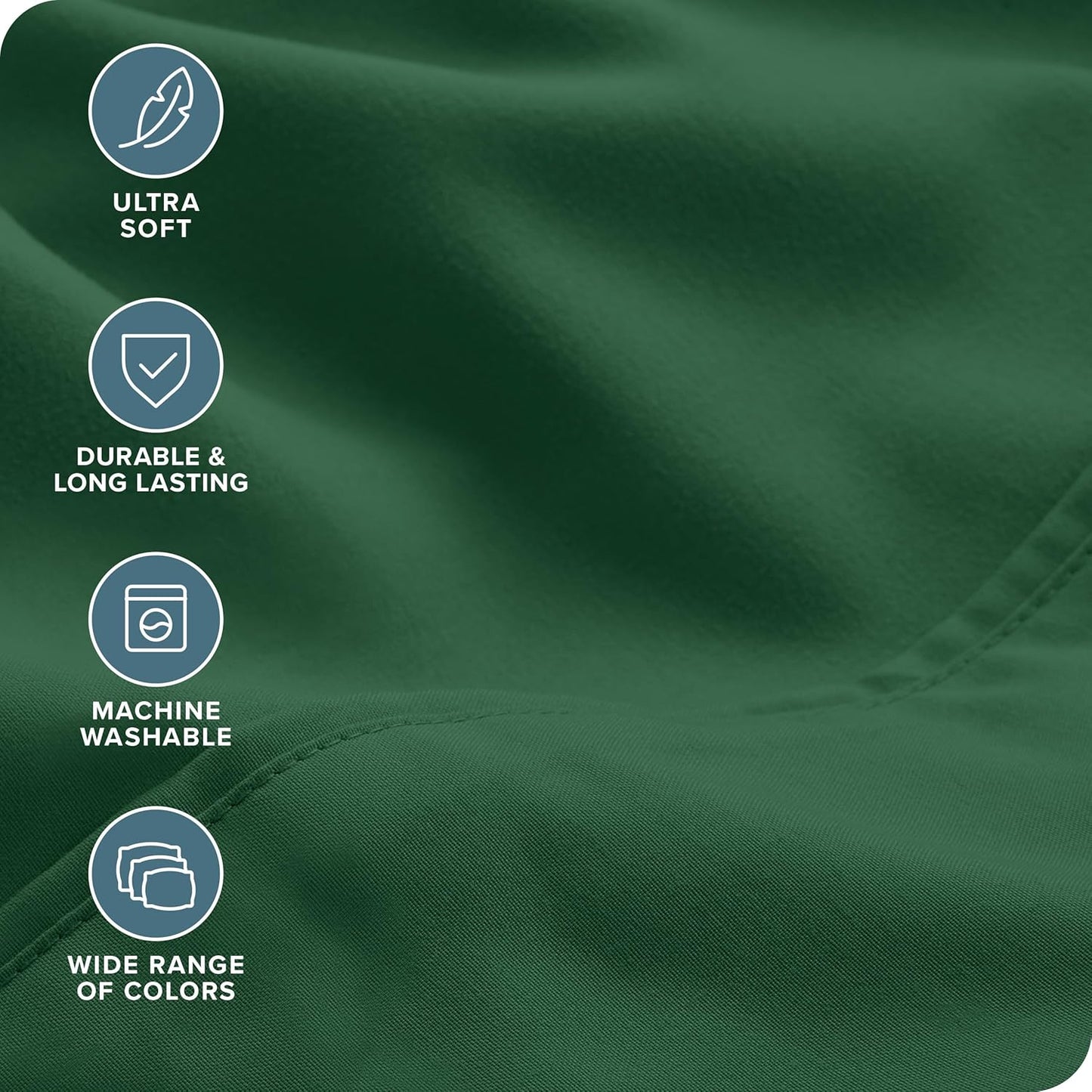 Dluxe Ave. ( TWIN )  4 Pcs Sheet Set, Hotel Luxury Bed Sheets, Deep Pockets, Forest Green