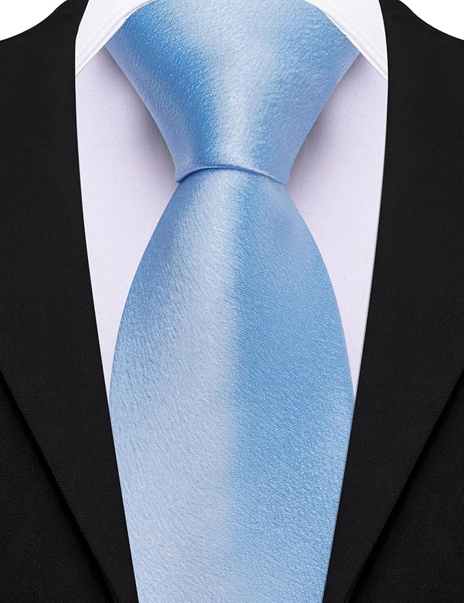 Dluxe Ave. (XLARGE) Mens Vest Lapel Collar/ Satin Slim Fit/  Waistcoat Tie Bowtie Set/ Sky Blue