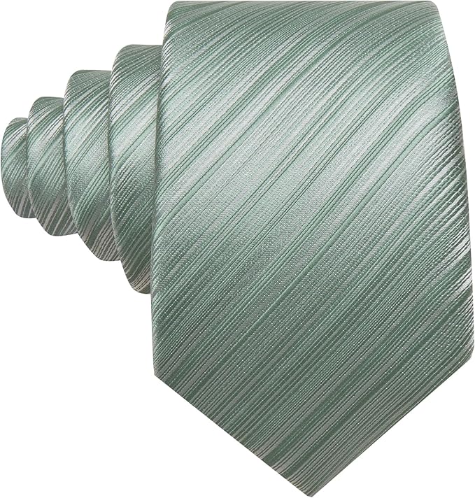 Dluxe Ave. Stripe Men Ties Set Classic WOVEN Necktie with Handkerchief Cufflinks