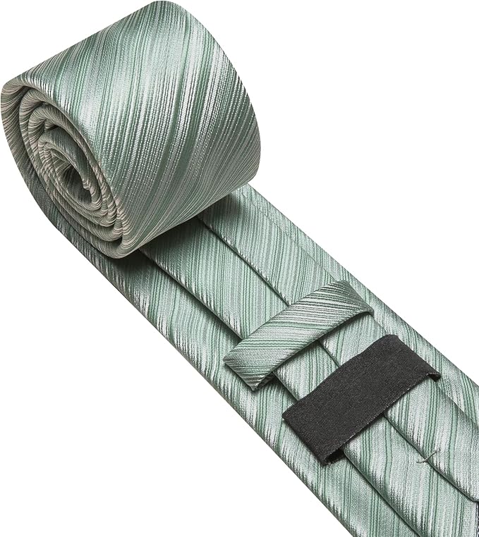 Dluxe Ave. Stripe Men Ties Set Classic WOVEN Necktie with Handkerchief Cufflinks