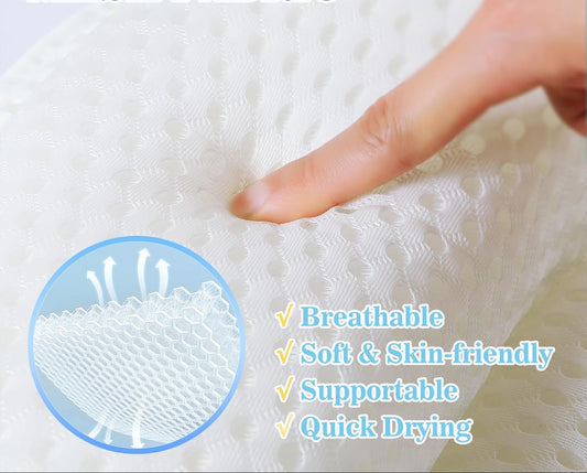Dluxe Ave.  Bathtub Pillow for Head, Neck, Shoulder, and Back Support/ White