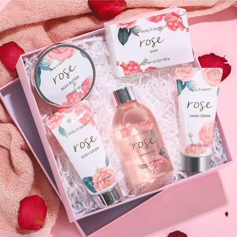 Dluxe Ave. Rose Spa Set Gifts/ Bath and Body/  5 Pcs