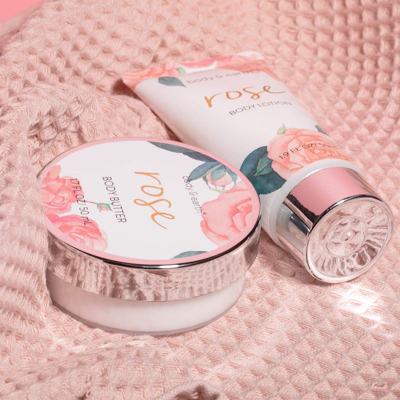 Dluxe Ave. Rose Spa Set Gifts/ Bath and Body/  5 Pcs