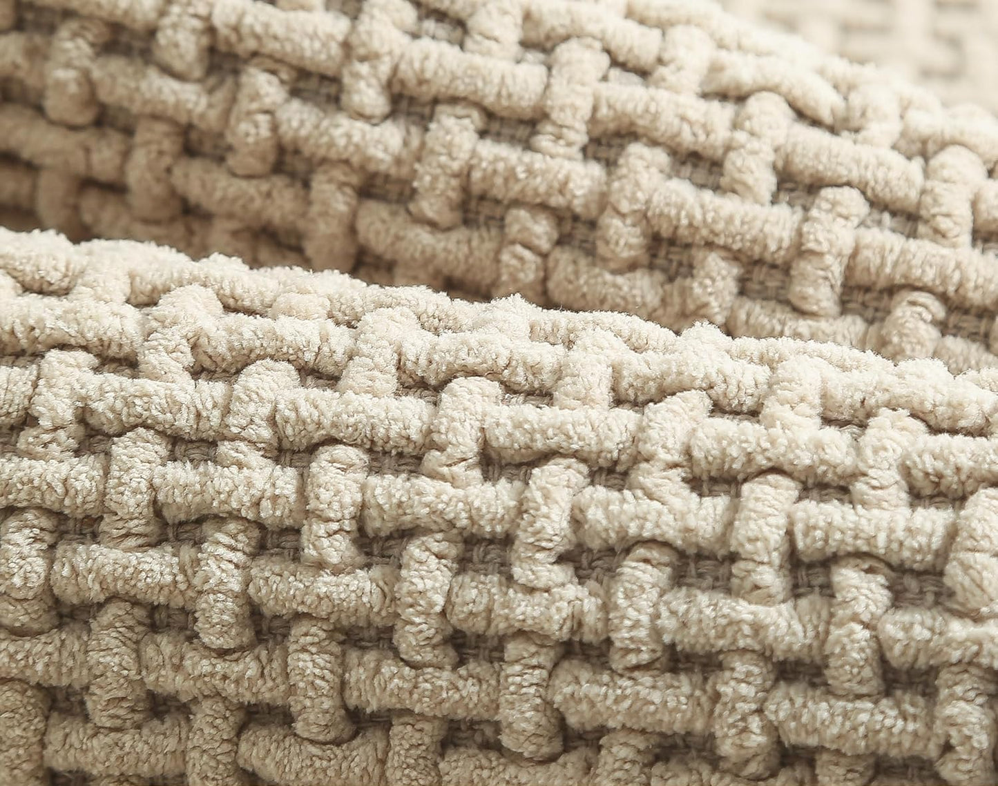 Dluxe Ave. Bathroom Rug Beige Bath Mat: 20x48 Chenille Non Slip Floor Tub and Restroom