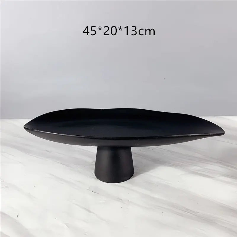 Dluxe Ave. Black and White Resin Tall Fruit Plate Nordic Decor