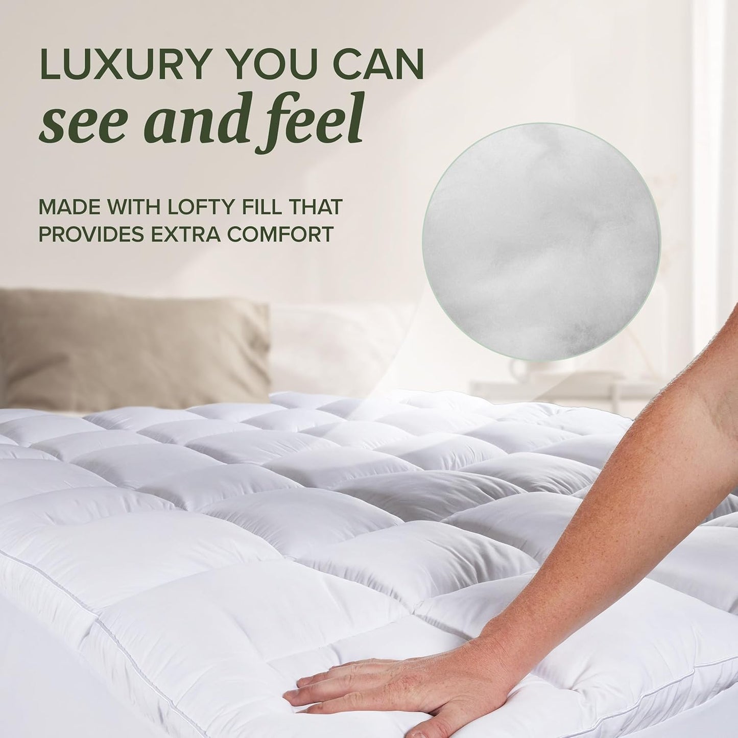 Dluxe Ave. ( FULL ) Hotel Collection Mattress Protector & Pad Quilted, White