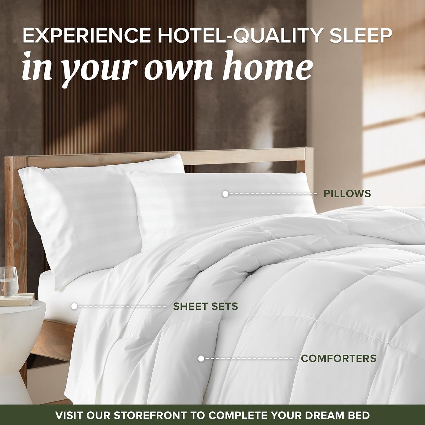 Dluxe Ave. ( FULL ) Hotel Collection Mattress Protector & Pad Quilted, White