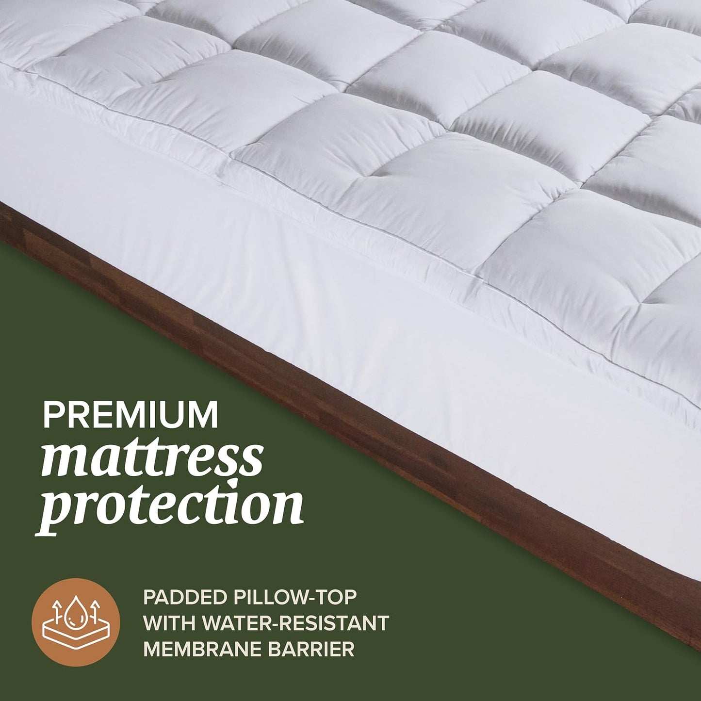 Dluxe Ave. ( FULL ) Hotel Collection Mattress Protector & Pad Quilted, White