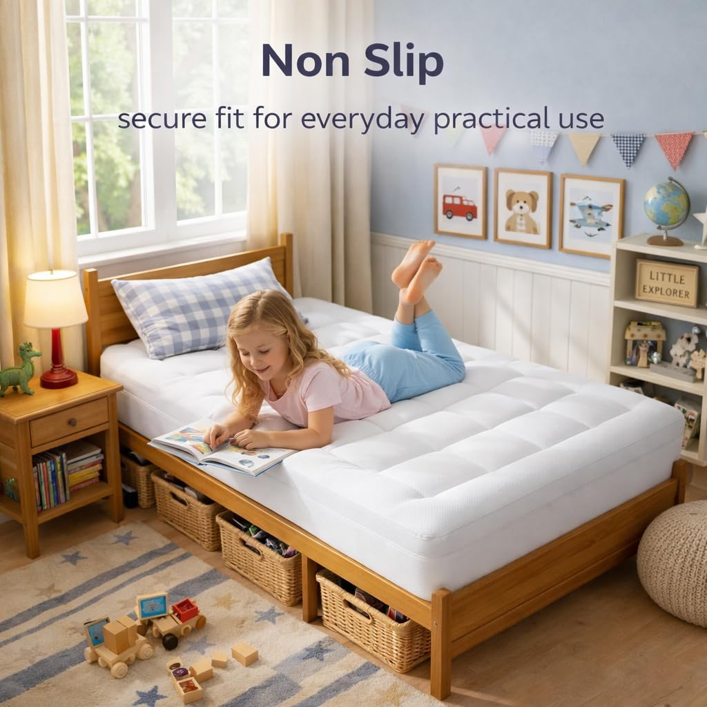 Dluxe Ave. ( TWIN ) Dual Layer 3 Inch Memory Foam Mattress Topper, 2 Inch Gel Memory Foam, 1 Inch Cooling Pillow