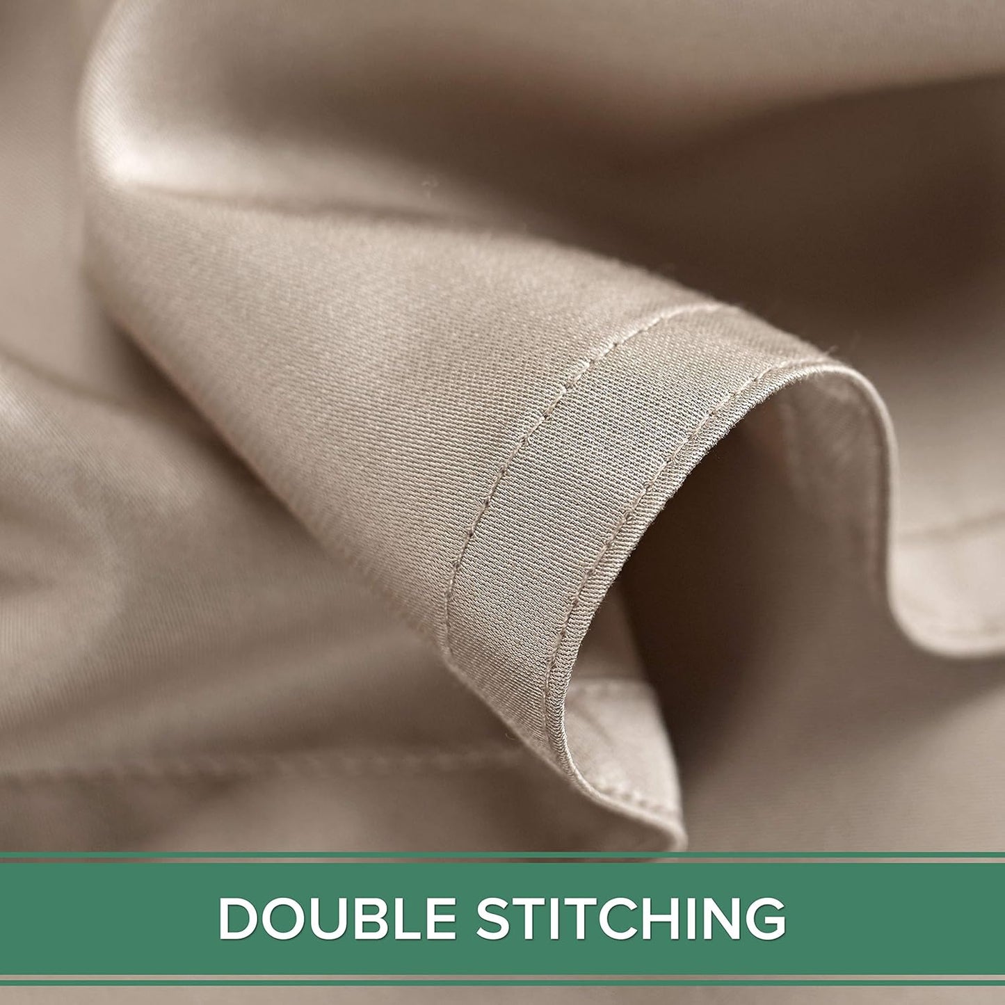 Dluxe Ave. ( FULL ) 4 Pcs Sheets 100% Viscose Derived from Bamboo, Taupe 16" Deep Pocket, Luxury Hotel Collection