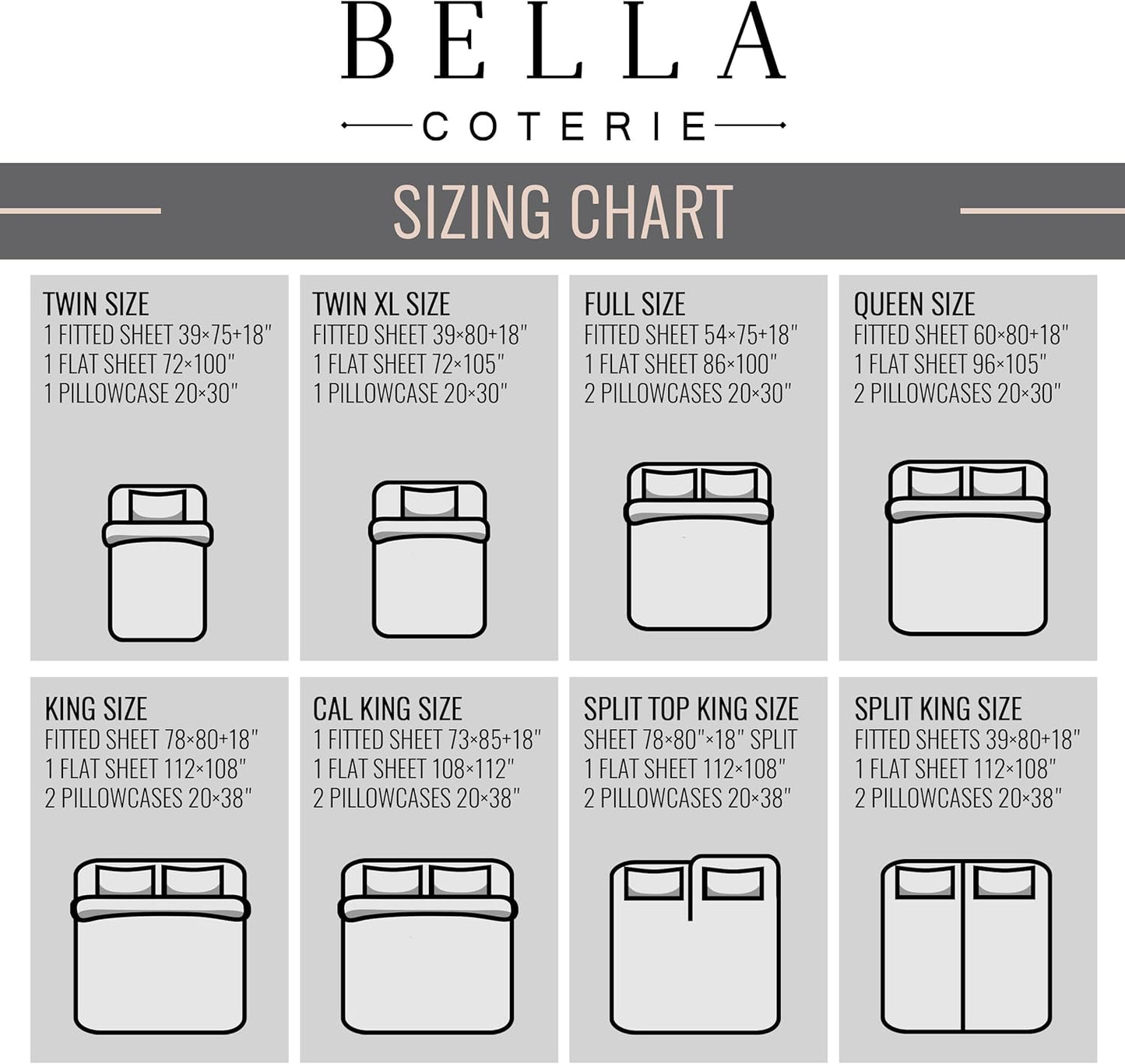 Dluxe Ave. ( QUEEN ) Bella Coterie Luxury Duvet Cover Set/ Made from Bamboo/90 x 94  / Charcoal Grey