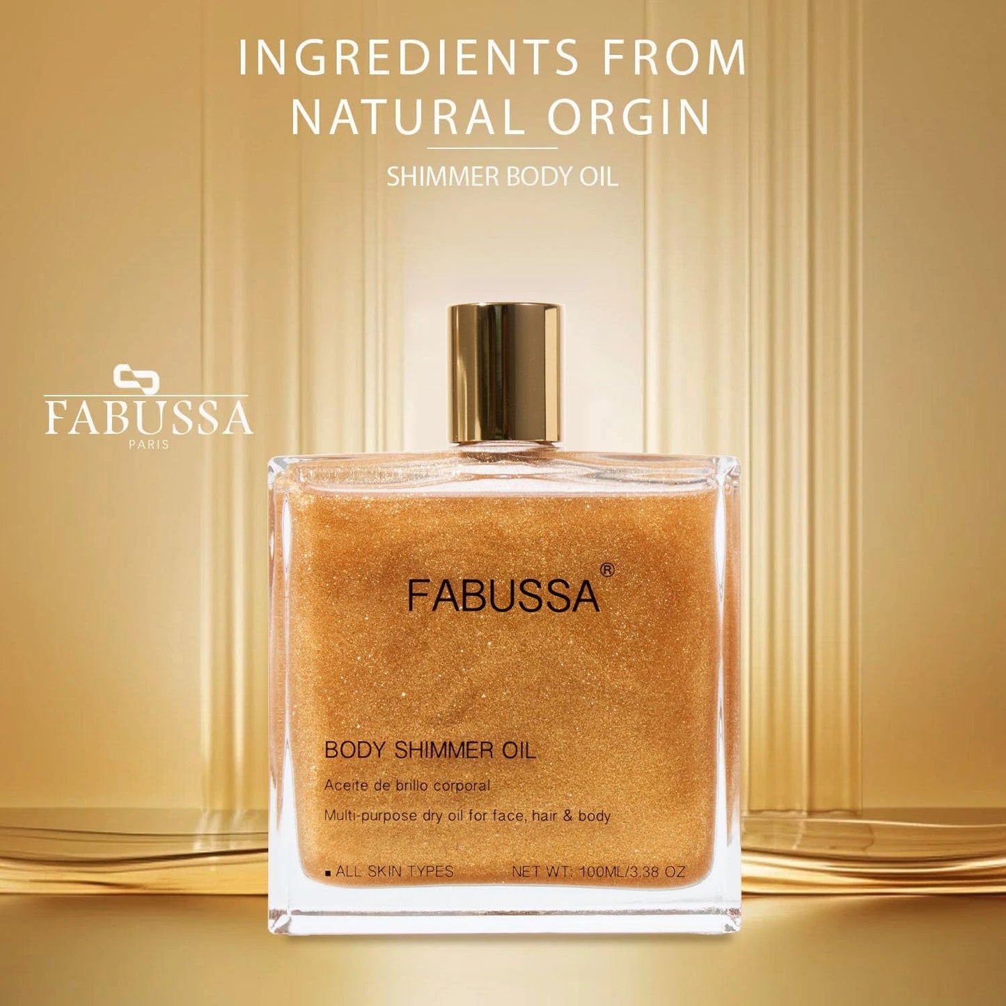 Dluxe Ave. Body Shimmer Oil | Hydrating & Illuminating Highlighter for Face Body & Hair 3.38 Fl Oz