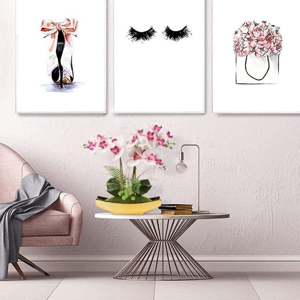 Dluxe Ave. 15" Light Pink Phalaenopsis Orchid with Gold Pots