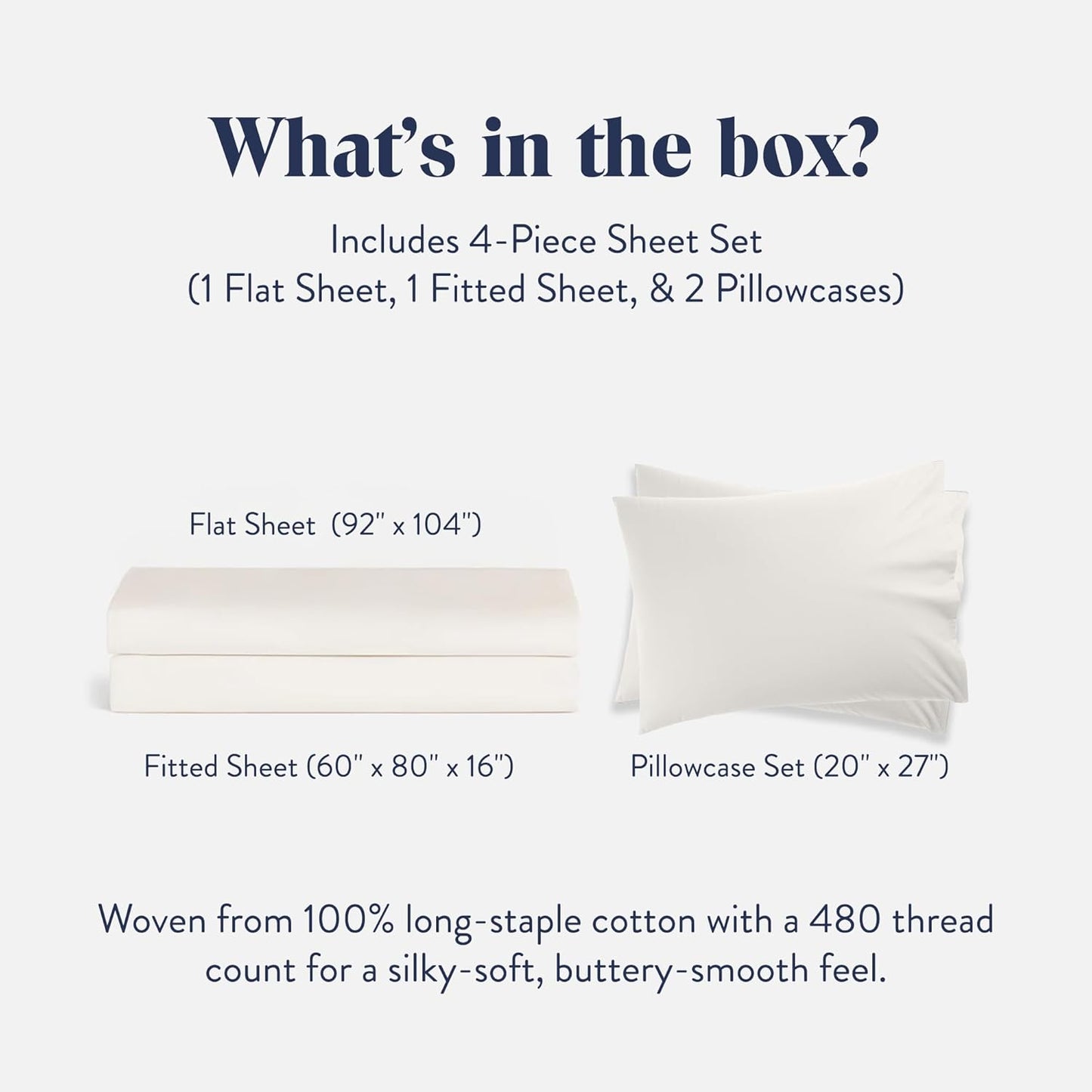 Dluxe Ave. ( FULL ) 4 Pcs Luxury Percale Sheet Set/ 100% Cotton/ Cream