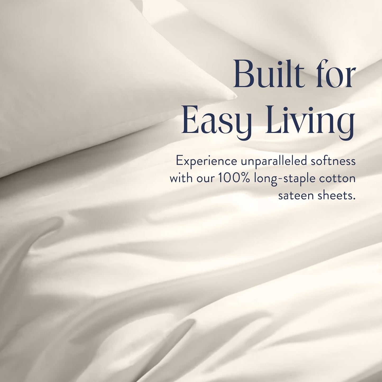 Dluxe Ave. ( CALI./ KING )4 Pcs Brooklinen Luxury Sateen Sheets Set, 100% Cotton ,Best Luxury Sheets