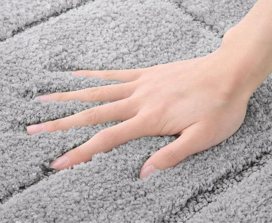 Dluxe Ave. Bathroom Rugs 59" x 20" Soft and Absorbent Microfiber / Grey